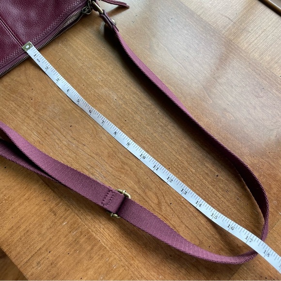 The Sak Burgundy Pebbled Leather Crossbody Bag with Adjustable Webbing Strap - Picture 11 of 12